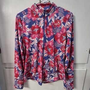 Sigrid Olsen Golf & Tennis  Front Zip Floral Activewear Jacket Sz M